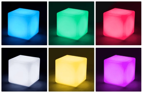 Светильник Куб 35 с питанием от АКБ, RGB